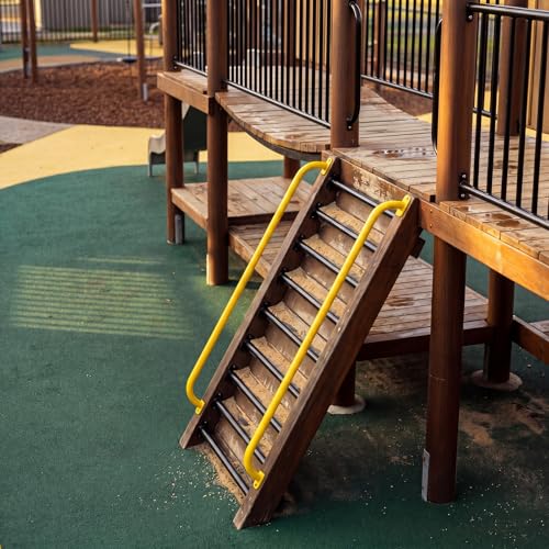 Lounsweer 2 Pcs,39 Inch Playground Safety Handles, Long Grab Bars,Yellow | Playhouse Ladder Handles, Treehouse Accessories, Rock Climbing Wall, Metal Grab Bars, Safety Handrails, Playground Equipment - color: Yellow, size: 39 Inch