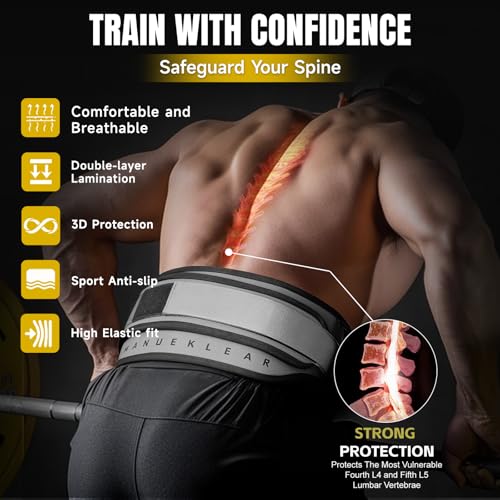 MANUEKLEAR 2-in-1 Weightlifting Belt & Dip Belt with 36.7 IN Rope, Double-Layer Weight Lifting Belts, Powerlifting Gym Weighted Belt for Pull Up Squat - color: Sleek Grey, size: XL(38-41in)