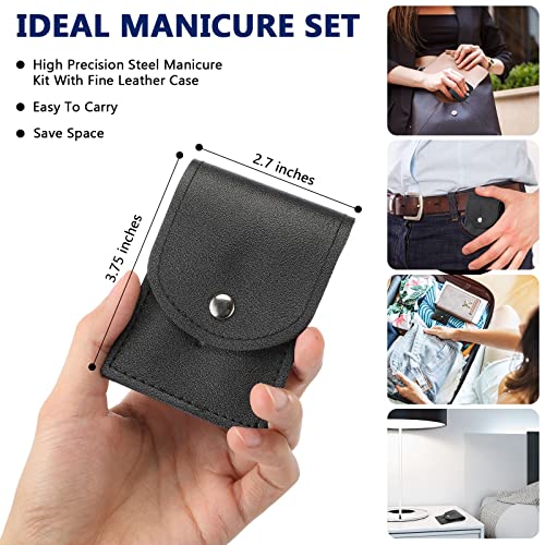 Geosar 12 Sets Manicure Gifts Bulk Nail Clippers Pedicure Kit Stainless Steel Professional Pedicure Grooming Kits Nail Care Tools with Travel Case for Women Men Hand Foot Birthday(Black) - color: Black