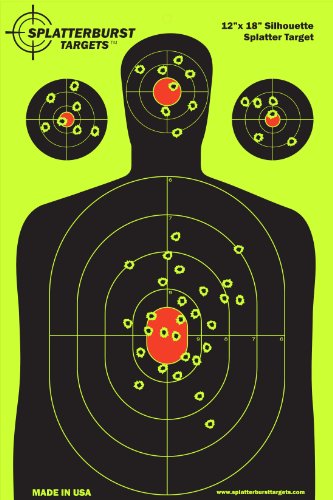 12 x18 inch - Silhouette Splatter Target - Easily See Your Shots Burst Bright Fluorescent Yellow Upon Impact - Made in USA - size: 25 pack