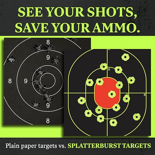 12 x18 inch - Silhouette Splatter Target - Easily See Your Shots Burst Bright Fluorescent Yellow Upon Impact - Made in USA - size: 50 pack