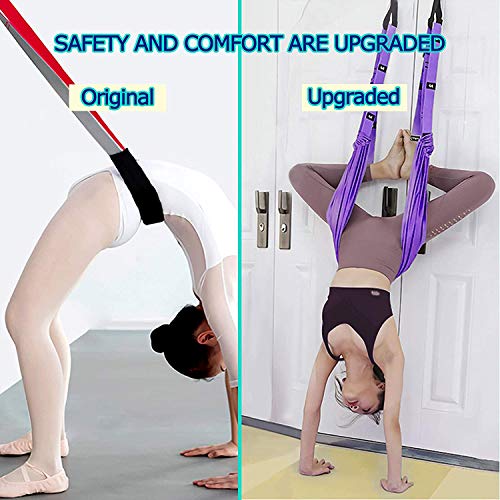Yoga Fitness Stretching Strap, Adjustable Leg Stretcher Back Bend Assist Trainer, Improve Leg Waist Back Flexibility Home Gym Equipment for Rehab Pilates Ballet Cheerleading Splits Gymnastics - color: purple