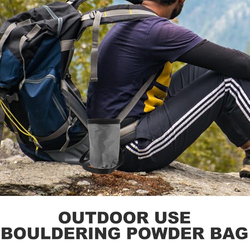 SHINEOFI Outdoor Rock Climbing Chalk Bag with Anti-Slip Powder Storage, Wear-Resistant Oxford Fabric and Fleece, Lightweight Chalk Pocket for Camping and Climbing Enthusiasts