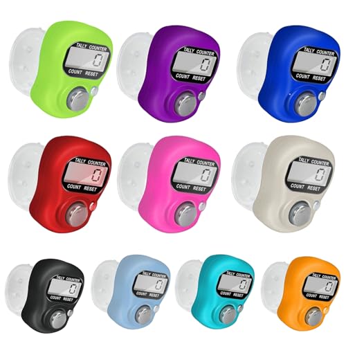 Electronic Finger Counter, Resettable Hand Tally, 5 Digit Number and LCD Electronic Digital Display, Handheld Clicker Counting - size: 10 Packs