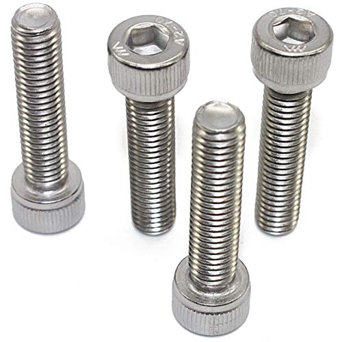 Fullerkreg M6-1.0 x 30MM Socket Head Cap Screws, Allen Socket Drive, Din 912, AISI 304 Stainless Steel (18-8), Full Thread, Bright Finish, Machine Thread, Quantity 20 - size: M6-1.0 x 30MM