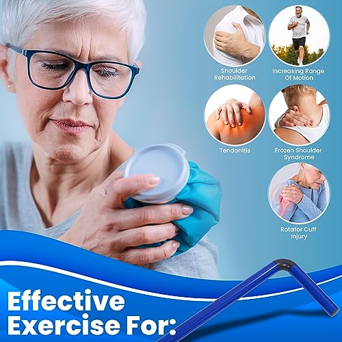 RangeMaster ShoulderWand Therapy Stretching Tool│Collapsible Stretching Bar │Physical Therapy Tool for Recovery and Increasing Motion (Blue) - color: Blue