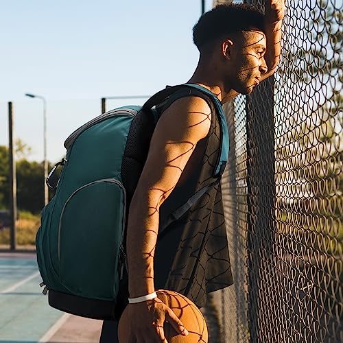 MIER Gym Backpack 40L Basketball Backpack with Ball Compartment & Shoes Storage Multi-Functional Sports Soccer Bag Large Equipment Back Pack Volleyball Backpacks for Men Women - color: Dark Green