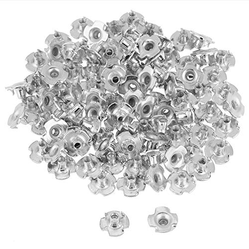 T Nuts zinc Plated Steel, 100PCS Rock Climbing Holds T Nuts Four Pronged Tee Nuts for Furniture Cabinets and Rock Climbing Holds (M4) - size: M4