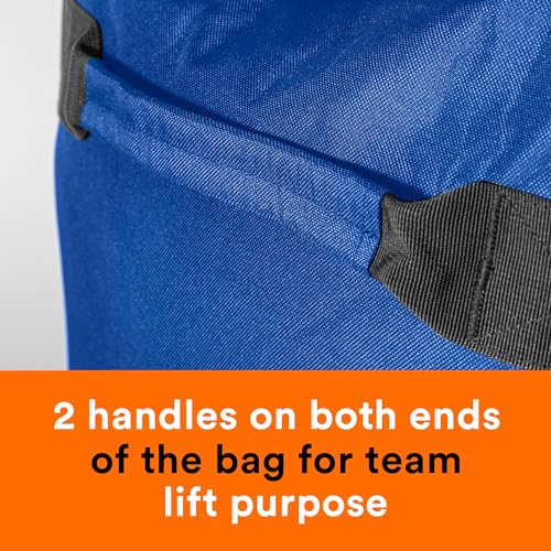 Fitdom 130L 36" Extra Large Sports Gym Equipment Travel Duffle Bag | Heavy Duty, Adjustable Shoulder Strap, 7 Compartments, Perfect for Soccer Baseball Basketball Hockey Football, Team Coaches - color: Blue