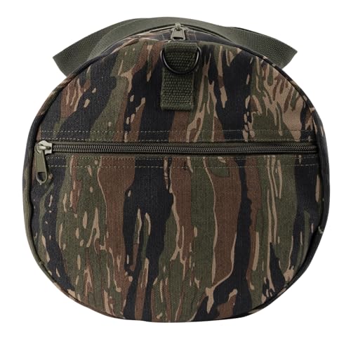 Rothco Heavy-Duty Canvas Shoulder Duffle Bag - Rugged Travel Gym Gear Equipment Bag - color: Tiger Stripe Camo, size: 19 Inches