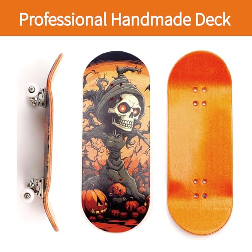 36mm Pro Fingerboard with Wooden Finger Skateboard Deck Upgraded Finger Board Trucks Street Shape Bearing Wheels (Tree) - color: Tree