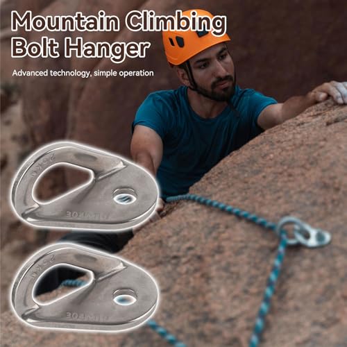 HERCHR Bolt Hanger, 2Pcs 304 Stainless Steel Bolt Hanger Outdoor Caving Protection Hardware Accessory for Outdoor Mountain Climbing - size: M10
