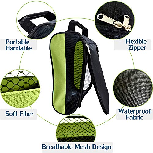 Outdoor Golf Shoes Bags Travel Shoes Bags Zippered Sport Shoes Bag (Green) - color: Green