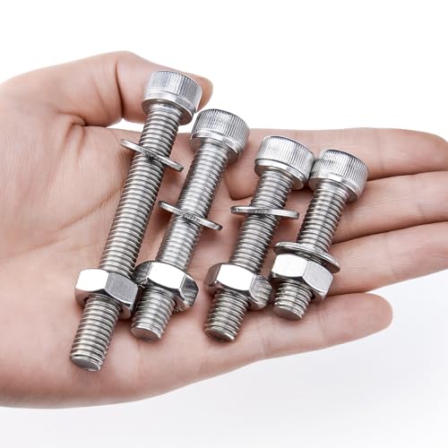 M5 M6 M8 M10 Metric Machine Bolt Assortment 304 Stainless Steel Cylindrical Head Screws and Bolt Hex Socket Head Cap Machine Screws Kit - color: X14-large-365 M5 M6 M8 M10 Socket Cap(silver)