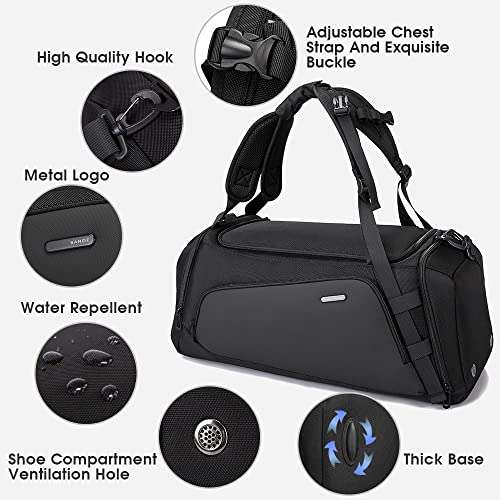 BANGE Gym Sports Duffel Backpack for Man & Women… - color: Black