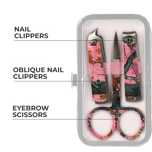 Rivers Edge Products Rivers Edge Products 7-Piece Nail Manicure Kit, Stainless Steel, Pink Camo - style: 7-piece Pink Camo