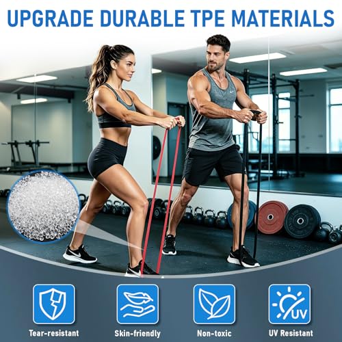 Resistance Bands, 5 Levels Pull Up Assistance Band Set with Door Anchor, Resistance Band for Working Out Fitness Training Physical Therapy, Exercise Bands for Men Women