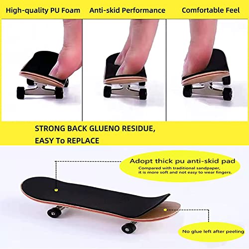 WINDIR 12pcs Foam Grip Tape for Fingerboards,38mm×110mm Pro Black Wooden MiNi Skateboards (12pcs) - color: 12pcs