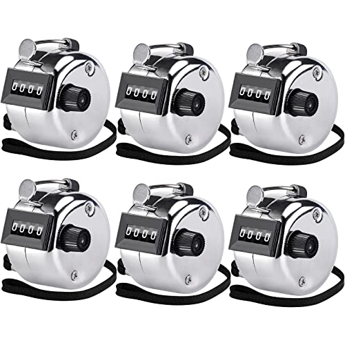 KTRIO Handheld Tally Counter, 4-Digit Mechanical Clicker | Battery-Free Counting, 4-Digit Display, Lightweight ABS Case, Finger Ring, Multi-Use Counter - color: Metallic Color