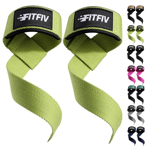 Lifting Straps for Weightlifting, Lifting Wrist Straps for Gym Strength Training, Neoprene-padded Wrist Cushion - Men & Women - color: Green