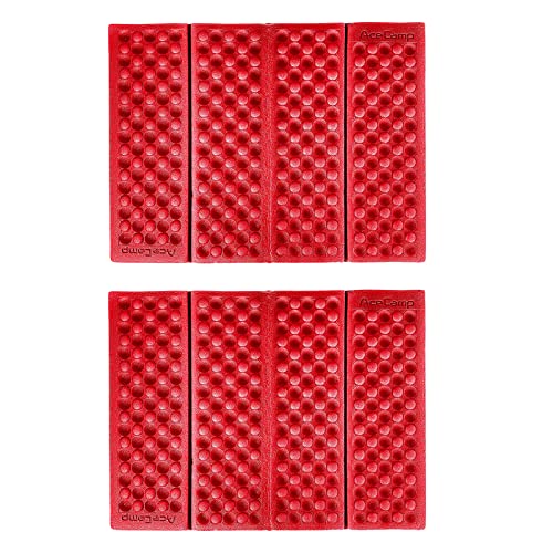 AceCamp 3940 Portable Lightweight Mini Waterproof Folding Mat, Foam Sitting Pad for Outdoor Activities, Foldable Kneeling and Seat Cushion for Comfort, Red - style: 2-pack