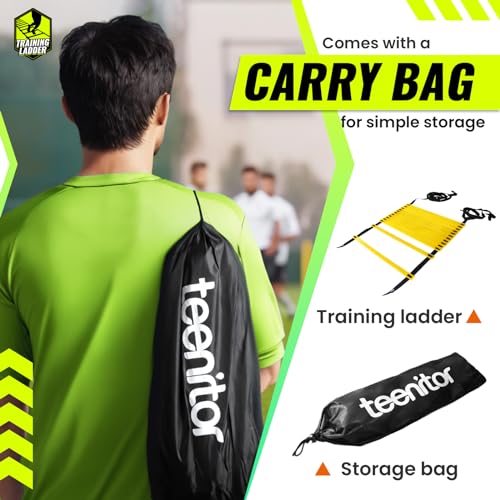 Teenitor Agility Ladder Speed Ladder Training Ladder for Soccer, Speed, Football Fitness Feet Training Carry Bag Agility Training Equipment 13 rungs, 23 feet - color: ‎Yellow