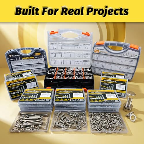 25 Sets 1/4-20x1-1/2 Bolt and Nut Set, Flat & Lock Washers Included,100PCS | 304 Stainless Steel 1/4-20 Bolt, Precision Fasteners Mechanical Assembly Equipment Repair & DIY - size: 1/4-20x1-1/2" 25sets