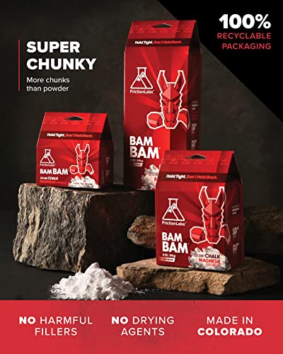Friction Labs Premium Loose Climbing Chalk | High-Performance Hand Chalk with Superior Grip for Bouldering, Climbing, Long Lasting & Skin Friendly Powdered Chalk - size: 6 oz/170 g - Loose Chalk, style: Super Chunky Texture - Bam Bam