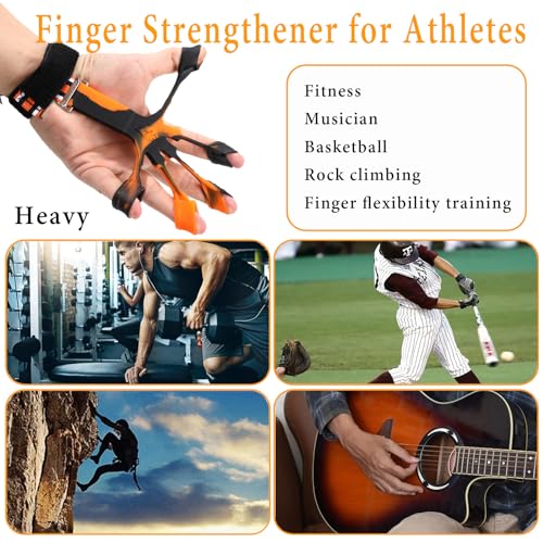 Grip Strength Trainer with Forearm Strengthener, Hand Grip Strengthener, Hand Extension Exerciser, Stress Relief Ball and Hand Grip Strengthener for Muscle Building and Injury Recover(5 PCS) - color: black-orange