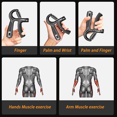 Strengthener Hand Grip Trainer Number Counter Forearm Finger Wrist Gripper Exerciser 5-60kg Adjustable Stretcher Squeezer Workout - color: 2 Black Grip