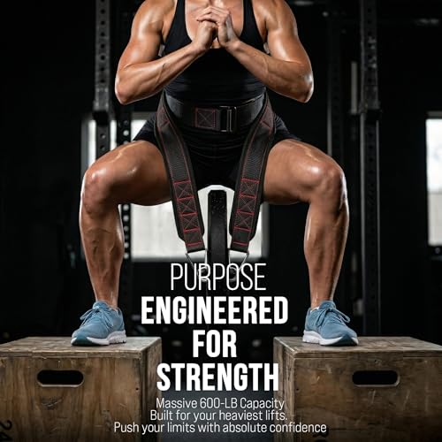 Heavy-Duty Belt for Belt Squats, Weight Training Rack Attachment, Squat Machine Accessory, Strength Training Equipment - color: Black