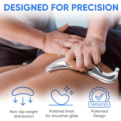 Professional Muscle Scraper Tool – Medical-Grade 304 SS IASTM & Gua Sha Scraping Tool – Ergonomic Fascia Mobilization Instrument for Soft Tissue Massage & Manual Bodywork – Emollient Balm Included - color: Ellipse Pro