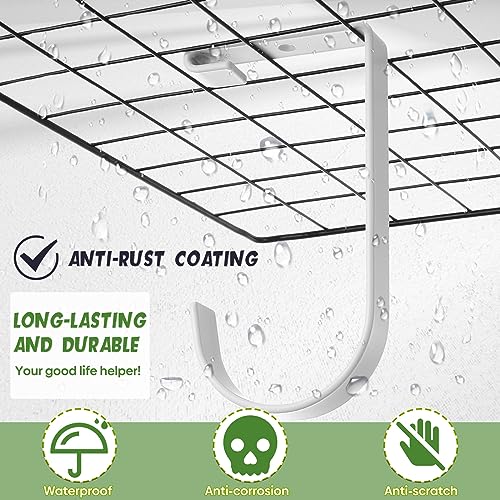 Soaoo 8 Pieces Storage Flat Hook Bicycle Flat Thickened Hooks Add on Hanging Bike Hooks for Overhead Garage Rack Wall Shelving Ceiling Accessory (White)