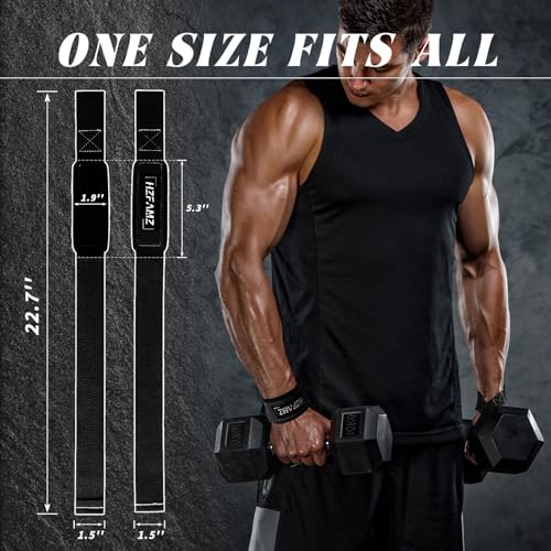 Lifting Straps, Lifting Wrist Straps for Weightlifting, Weightlifting Straps with Padded Neoprene, Gym Straps for Strength Training, Bodybuilding, Weight Lifting Straps for Men and Women - color: Black