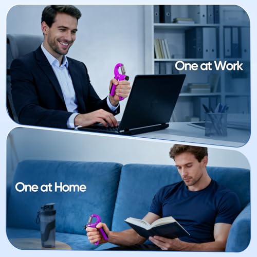 FitBeast Grip Strength Trainer 2 Pack – Adjustable Hand Grip Strengthener for Strength Training & Rehabilitation, 10-132 lbs Resistance Forearm Strengthener, Ideal for Athletes, Rehab, Office - color: Purple