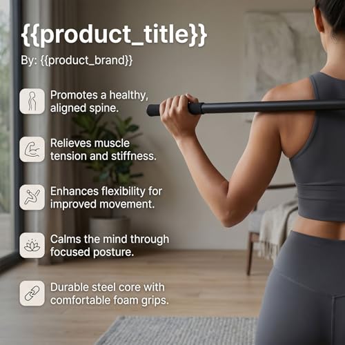 Yinhing Adjustable Yoga Bar Yoga Stick Exercise Stick 3 Lengths 30 45 60 Inches Full Foam Sleeve Steel Core for Stretching Mobility Pilates Flexibility Training
