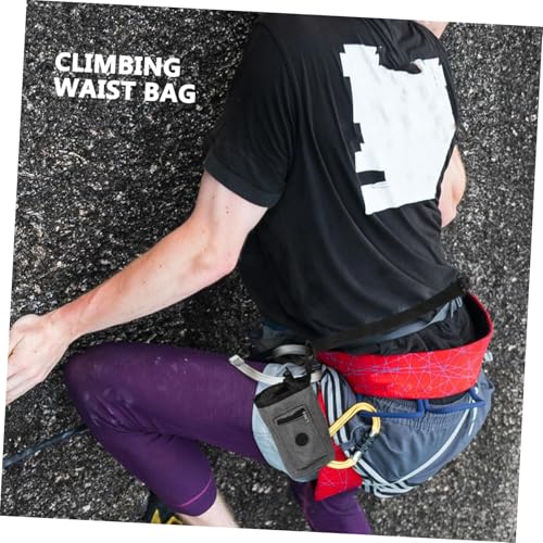 BESPORTBLE Chalk Bag for Rock Climbing and Weightlifting with Wide Opening Zippered Pocket Removable Belt Lightweight Portable Waist Pouch Non Slip Grip Support for Hiking Bouldering Gym