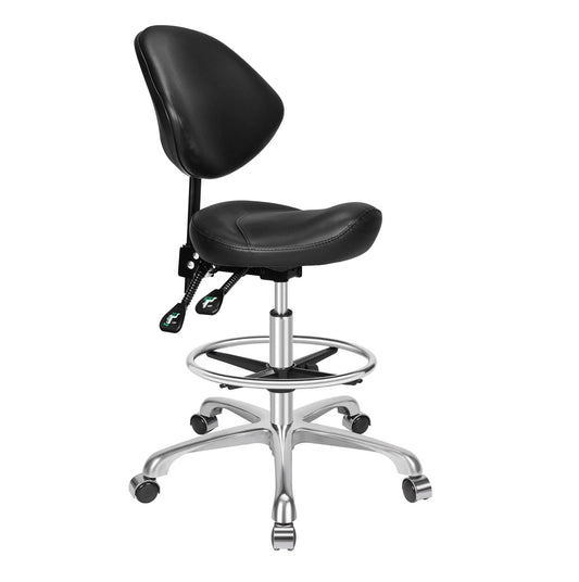 Kaleurrier Ergonomic Rolling Swivel Saddle Stool With Wheels,Pneumatic Lifting Height Adjustable Drafting Chair For Clinic Hair