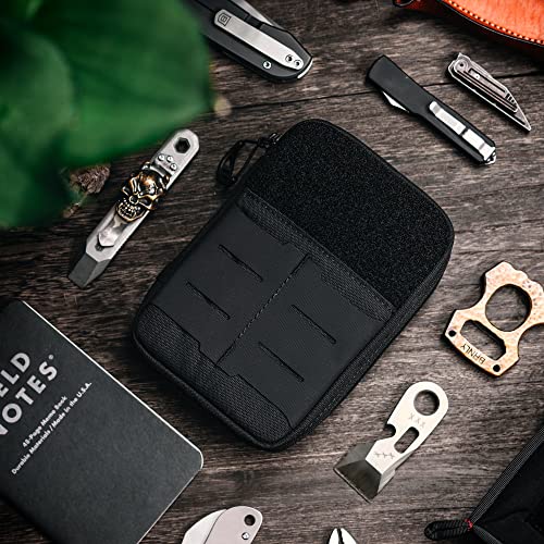 TACTICAL GEEK Block E2.0 EDC Compact Waist Pocket Pouch, Multi-Purpose Molle EDC Pouch Gadget Organizer, Multi-Purpose Molle Tool Pouch for Multitools, Nylon Daily Utility Tool Organizer Bag Black - color: Black