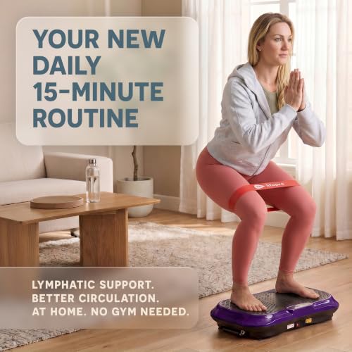 Lifepro Waver Vibration Plate Exercise Machine with 99 Speeds & 10 Presets | Resistance Bands, Non-Slip Surface, 330 lbs Capacity — Vibration Plate for Lymphatic Drainage, Body Toning, Full-Body Workout - color: Purple