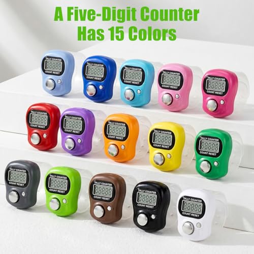 30 Pack Electronic Finger Counter Bulk,5 Digit LCD Electronic Digital Display,Resettable Hand Tally,12 Colors Counting Numbers for Golf,Goods Counting,Lap & Knitting,School Stadium Events