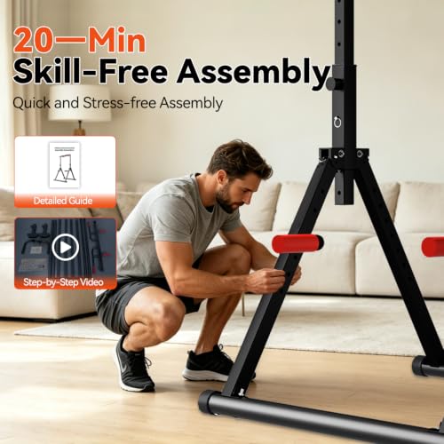 DOBESTS Power Tower Pull Up Bar Free Standing, Foldable Pull Up Station - color: Black Style 1 - Multifunction Bar