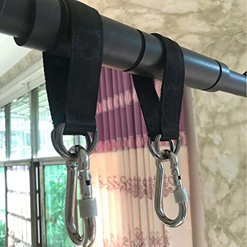 Tree Swing Straps,9.8inches Tree Swing Hanging Kit Short Hanging Straps Holds 440 lbs with Heavy Duty Safety Lock Carabiner Hooks for Hammock, Plank - color: straps with safety lock Carabiner