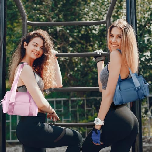 Mini Gym Bag for Women Girls Small Gym Tote Bag with Wet Compartment Waterproof Travel Duffle Bag Cute Workout Sport Bag - color: Dark Cyan-12in