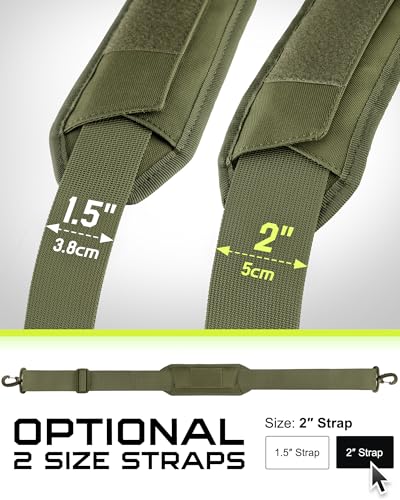 WYNEX Shoulder Strap, 55 inch Universal Bag Strap Replacement with Pad | Single Shoulder Strap with Detachable Thick Pad, Crossbody Bag Strap for Tactical Pouch Tool Bag Messenger Bag Luggage Duffle - color: Army Green, size: 2“ Strap