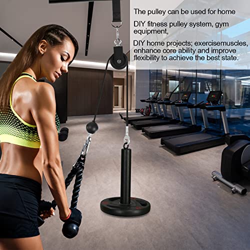3.54 in Cable Pulley 360 Rotation Traction Wheel with Carabiner and Strap,Silence Smooth Detachable for DIY Gym Pulley System,DIY Gym Attachment Lifting Blocks,Ladder Lift,Hoists,Clothesline - color: 2 Pulley+2 Carabiner+2 Straps