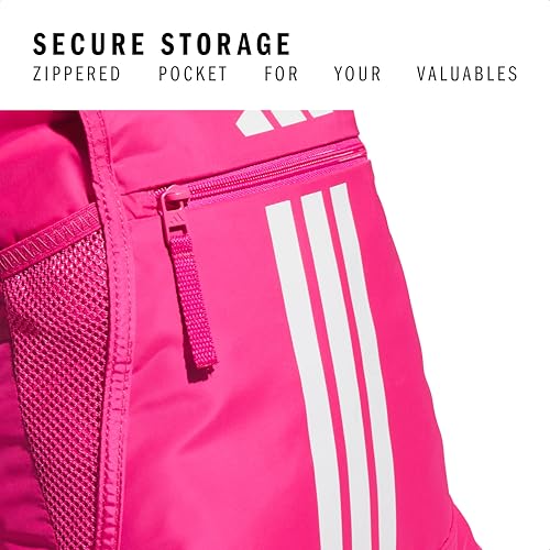 adidas Alliance Sackpack – Drawstring Backpack for Sports, Small Gym Bag, Team Shock Pink 2/White/3, OSFA - color: Team Shock Pink 2/White/3