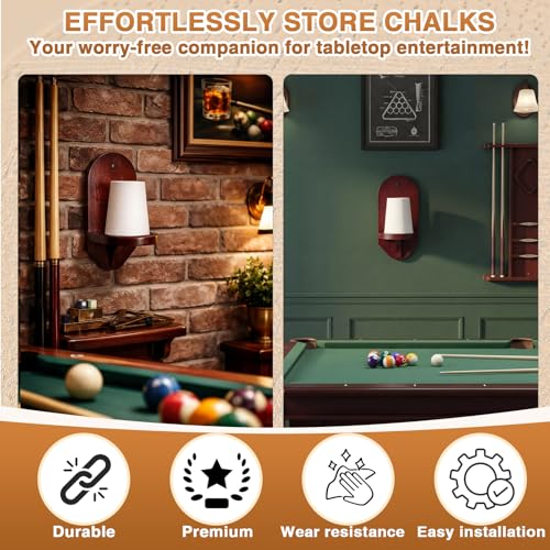 Lewtemi Cone Pool Hand Chalk Holder Wall Mounted Billiard Chalk Holder Pool Table Accessories Gifts for Game Rooms and Family Rooms