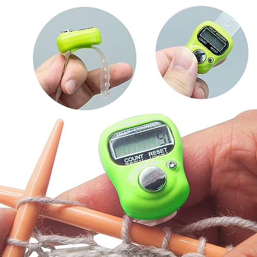 Sewery Electronic Finger Tally Counter 7-Pack, Mini LCD Digital Display Tally Counter, Handheld Counter Clicker Pitch Counter for Coaching, Knitting, Lap, Fishing, Golf and Row