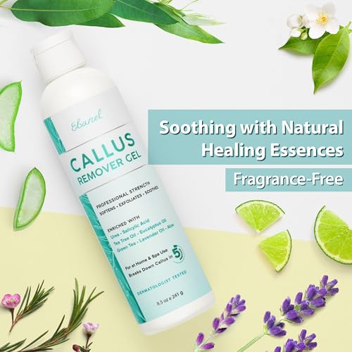 Ebanel Set of Salon Grade Callus Remover for Feet Gel + 40% Urea Foot Cream | Dry Cracked Heel Repair with Salicylic Acid, Epsom Salt, Helps Soften and Smooth Calluses and Rough Skin for Baby-Soft Feet - size: 13.1 Ounce (Pack of 1)